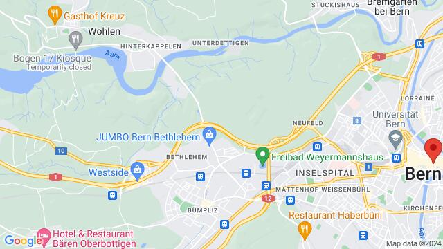 Mapa de la zona alrededor de Forró Aare Bern, Bern