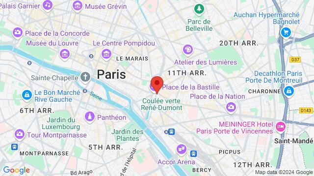 Map of the area around 6 Place de la Bastille 75012 Paris