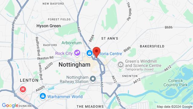 Map of the area around Antenna, Nottingham, United Kingdom, Nottingham, EN, GB