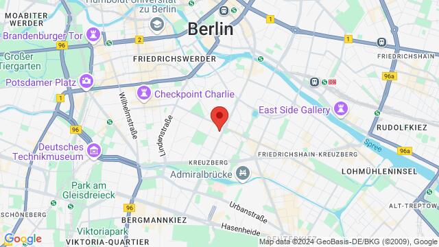 Map of the area around Prinzenstraße 85 F, Berlin, Berlin