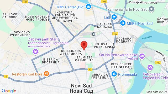 Kaart van de omgeving van Novosadski sajam, Hajduk Veljkova 11, Novi Sad 21137, Serbia