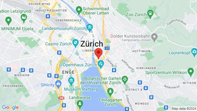 Map of the area around Weisser Wind, Oberdorfstrasse 20, Zürich, Switzerland