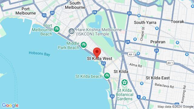 Map of the area around West Beach Pavilion, 330A Beaconsfield Parade, Saint Kilda West, VIC 3182, Saint Kilda West, 3182, AU