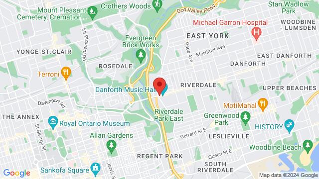 Map of the area around 101 Danforth Ave, Toronto, ON M4K 1N2, Canada,Toronto, Ontario, Toronto, ON, CA