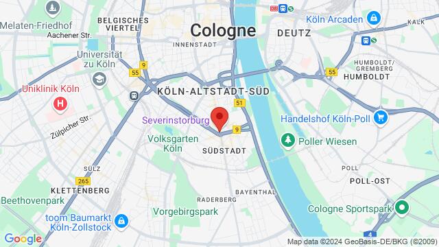 Map of the area around Chlodwigplatz,Cologne, Germany, Cologne, NW, DE