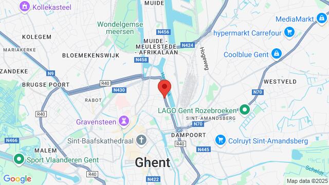 Map of the area around Shoonya Dance Centre - Gent