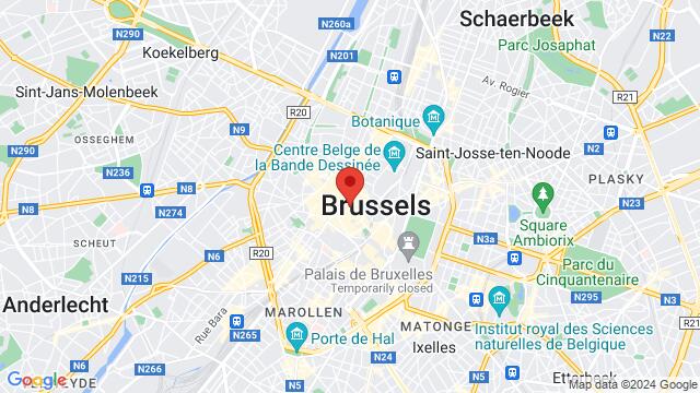 Karte der Umgebung von Korte Beenhouwersstraat 1, 1000, Bruxelles, , Belgique