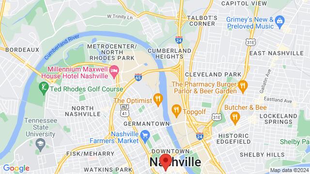 Map of the area around TBD, Nashville, TN, US