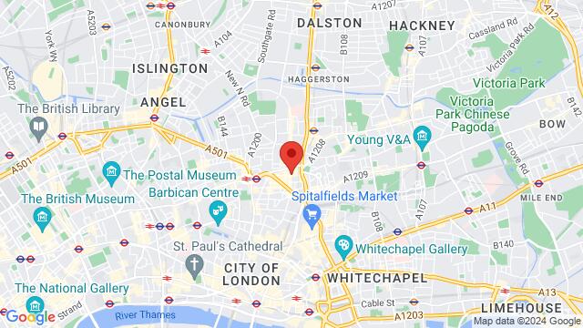 Map of the area around Lighthouse Bar and Club, Rivington Street, London, Greater London, EC2A 3AY, United Kingdom