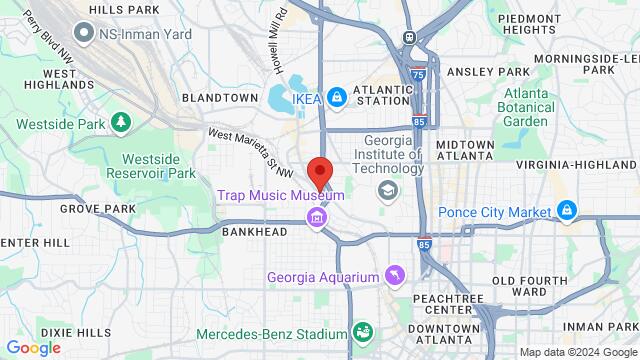 Map of the area around 907 Marietta Street NorthWest, 30318, Atlanta, GA, US