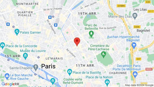 Map of the area around 64 rue Jean-Pierre Timbaud,Paris, France, Paris, IL, FR