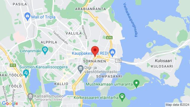 Karte der Umgebung von S-Dance, Helsinki, Finland, Helsinki, ES, FI