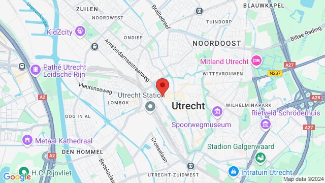 Map of the area around TivoliVredenburg, Utrecht, Netherlands, Utrecht, UT, NL