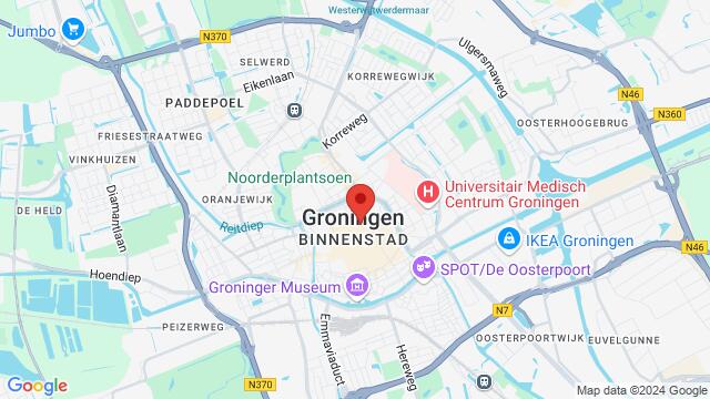 Map of the area around Groningen, Groningen, GR, NL