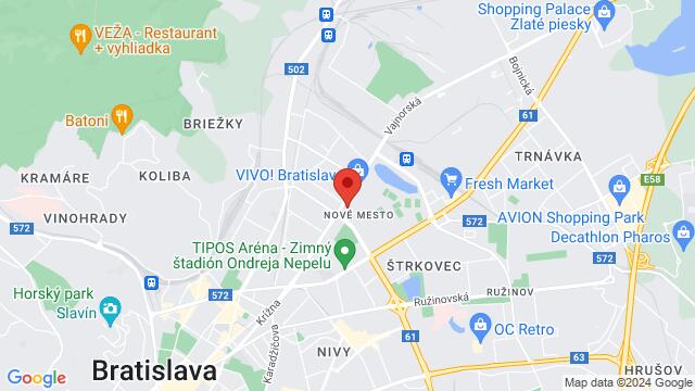 Map of the area around Vajnorská 10595/98g, 831 04 Bratislava, Slovensko,Bratislava, Slovakia, Bratislava, BL, SK