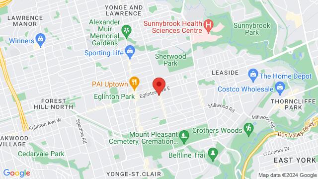 Map of the area around 744 Mt. Pleasant Rd, Toronto