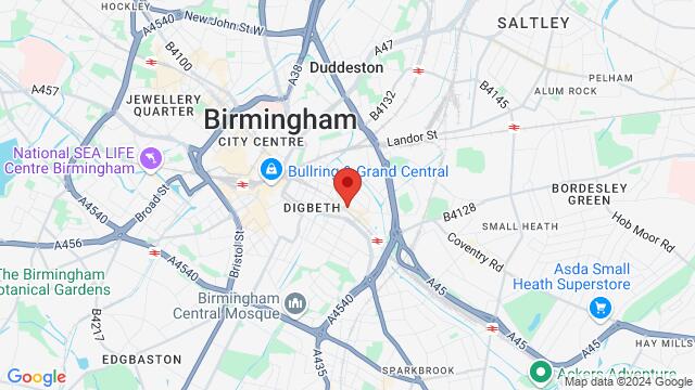 Map of the area around Zumhof Biergarten, Birmingham, United Kingdom, Birmingham, EN, GB