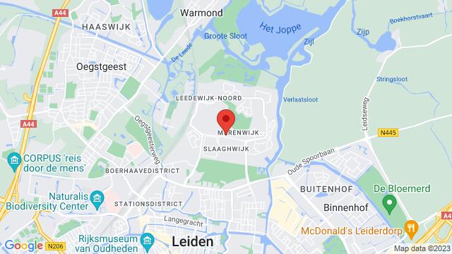 Karte der Umgebung von Bergmolen 2, Leiden, The Netherlands