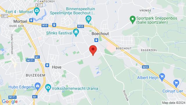 Map of the area around Salsa Lovers Open Air Jef Van Hoofplein 20 2530 Boechout