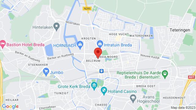 Map of the area around Pastoor Pottersplein 12, Breda, The Netherlands