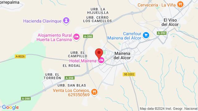 Map of the area around A-8026, Mairena del Alcor, Sevilla, España