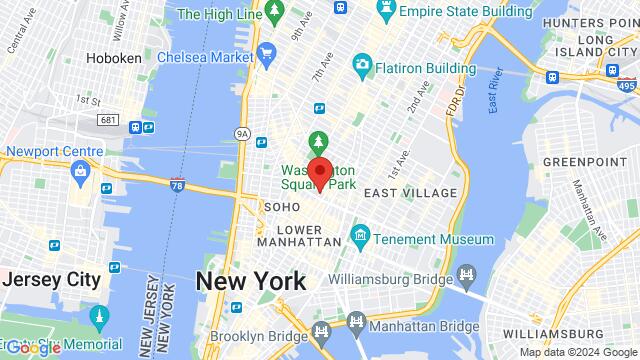Carte des environs 192 Mercer St, New York, NY 10012-1502, United States,New York, New York, New York, NY, US