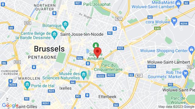 Map of the area around Kamea Rue Franklin 3-5  1000  Brussel Schuman