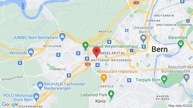 Map of the area around CHE TANGO, Freiburgstrasse 111, 3008 Bern, Switzerland
