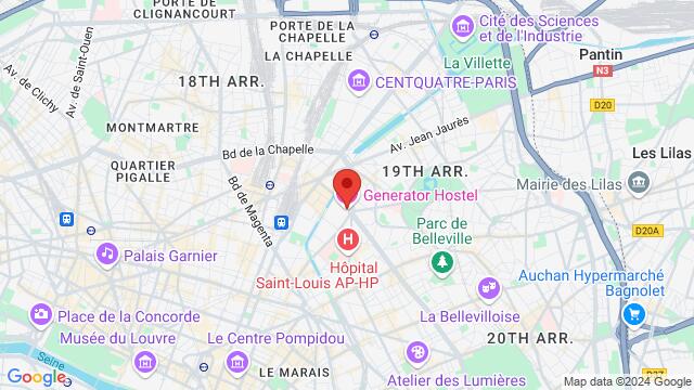 Map of the area around 9/11 Place du Colonel Fabien 75010 Paris