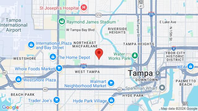 Map of the area around Mad Chiller, 1919 North Howard Avenue, Tampa, FL 33607, Tampa, FL, 33607, US