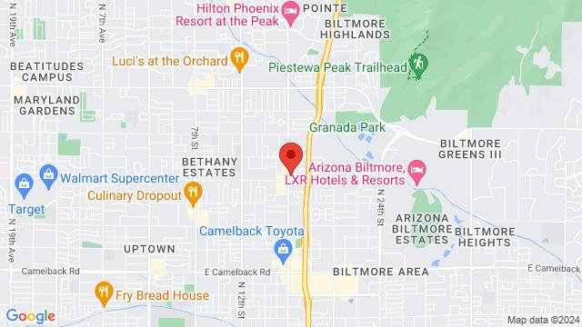 Map of the area around The Genuine, 6015 North 16th Street, Phoenix, AZ 85016, Phoenix, AZ, 85016, United States