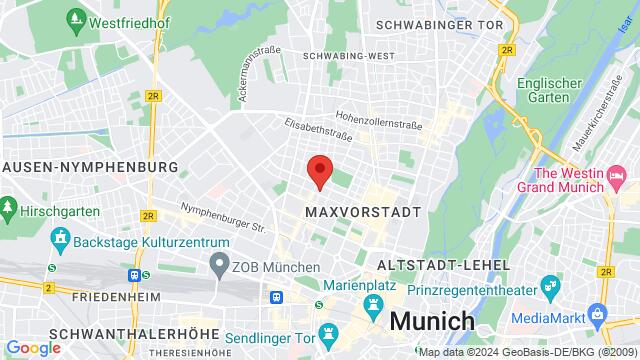 Kaart van de omgeving van Salsea Dance Academy, Heßstraße 48b, 80798 München, Germany