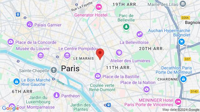 Map of the area around 9 Rue Alphonse Baudin,Paris, France, Paris, IL, FR