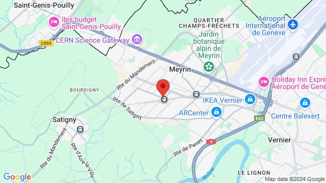 Map of the area around Rue de la Bergère 3, 1217 Meyrin Genève, Suisse,Meyrin, Switzerland, Geneva, GE, CH