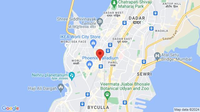 Kaart van de omgeving van Benefice Building, Mathuradas Mills Compound, Lower Parel, Mumbai 400013, India,Mumbai, Maharashtra, Mumbai, MH, IN