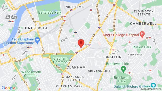 Carte des environs St Peters Church Hall, 14 Prescott Place, London, SW4 6BT, United Kingdom