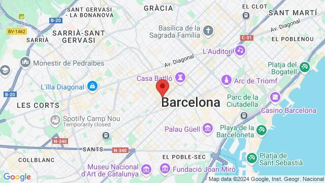 Map of the area around Aribau 55, Eixample, Barcelona ,