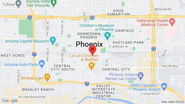 Map of the area around The Duce, 525 South Central Avenue, Phoenix, AZ 85004, Phoenix, AZ, 85004, US