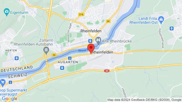 Map of the area around Baslerstrasse 15, 4310 Rheinfelden