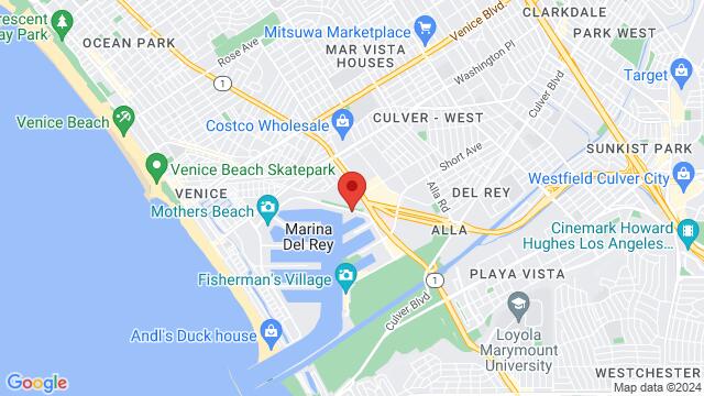 Map of the area around The Warehouse, 4499 Admiralty Way, Marina Del Rey, CA, 90292, United States