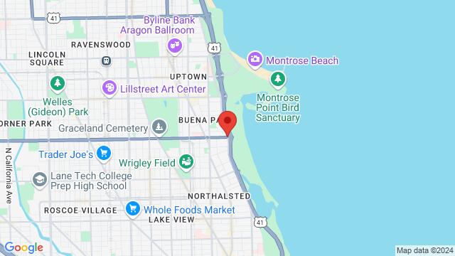 Map of the area around Montrose Beach, 4600 N Lake Shore Drive, Chicago, IL, 60640, United States