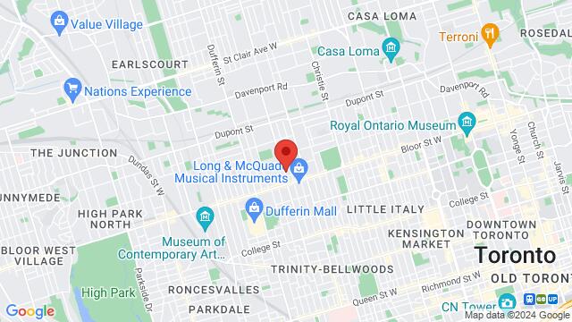 Karte der Umgebung von 805 Dovercourt Rd, Toronto, ON, Canada