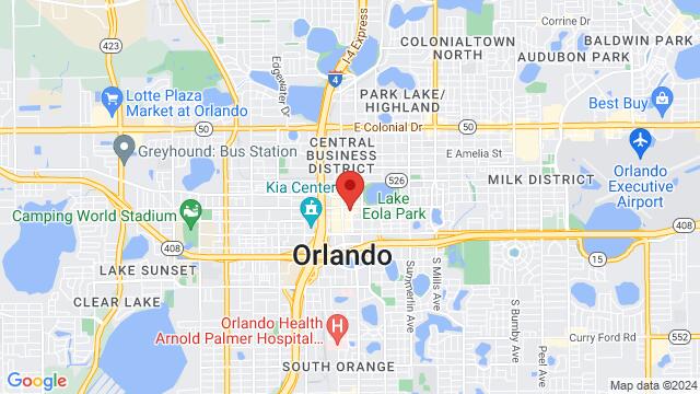 Map of the area around The Robinson Cafe & Cocktail Lounge, 63 E Pine St, Orlando, FL, 32801, United States