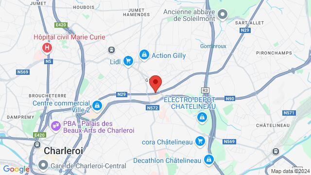 Map of the area around Chau. Impériale 28, 6060 , Charleroi, , Belgique