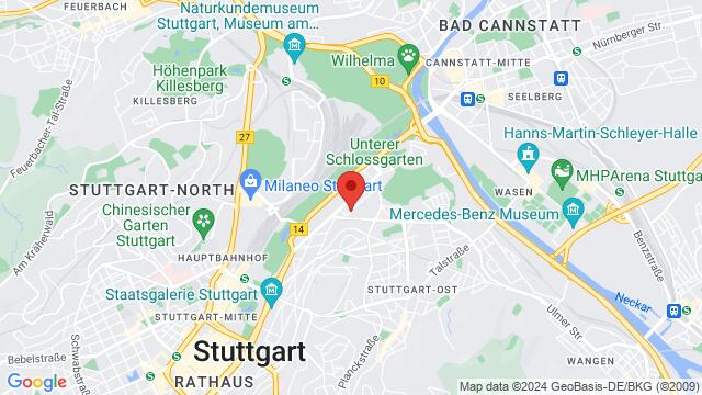 Map of the area around Stöckachstr. 16, 70190, Stuttgart