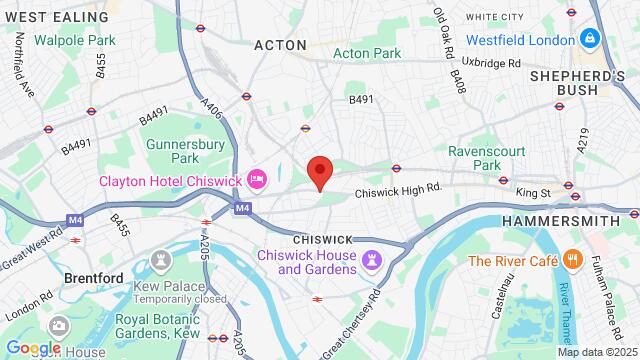 Map of the area around The Living Room, 299 Chiswick High Rd, London, W4 4HH, United Kingdom