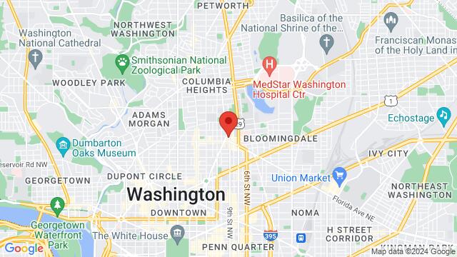 Map of the area around 900 Florida Avenue Northwest, 20001, Washington, DC, US