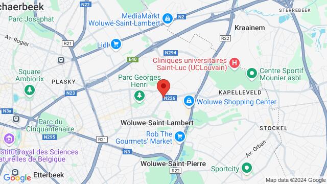 Map of the area around La Rotonde - Sint-Lambrechts-Woluwe