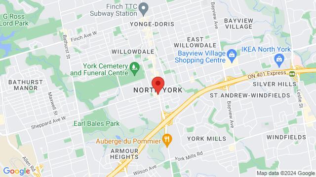 Map of the area around 4750 Yonge Street, M2N 5M6, Toronto, ON, CA