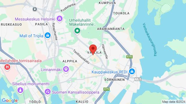 Mapa de la zona alrededor de Sturenkatu 27,Helsinki, Helsinki, ES, FI